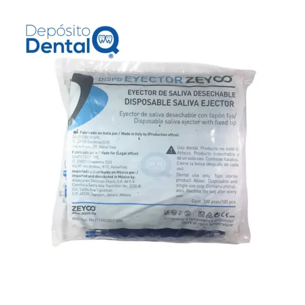 Eyectores de Saliva 100 Piezas Zeyco